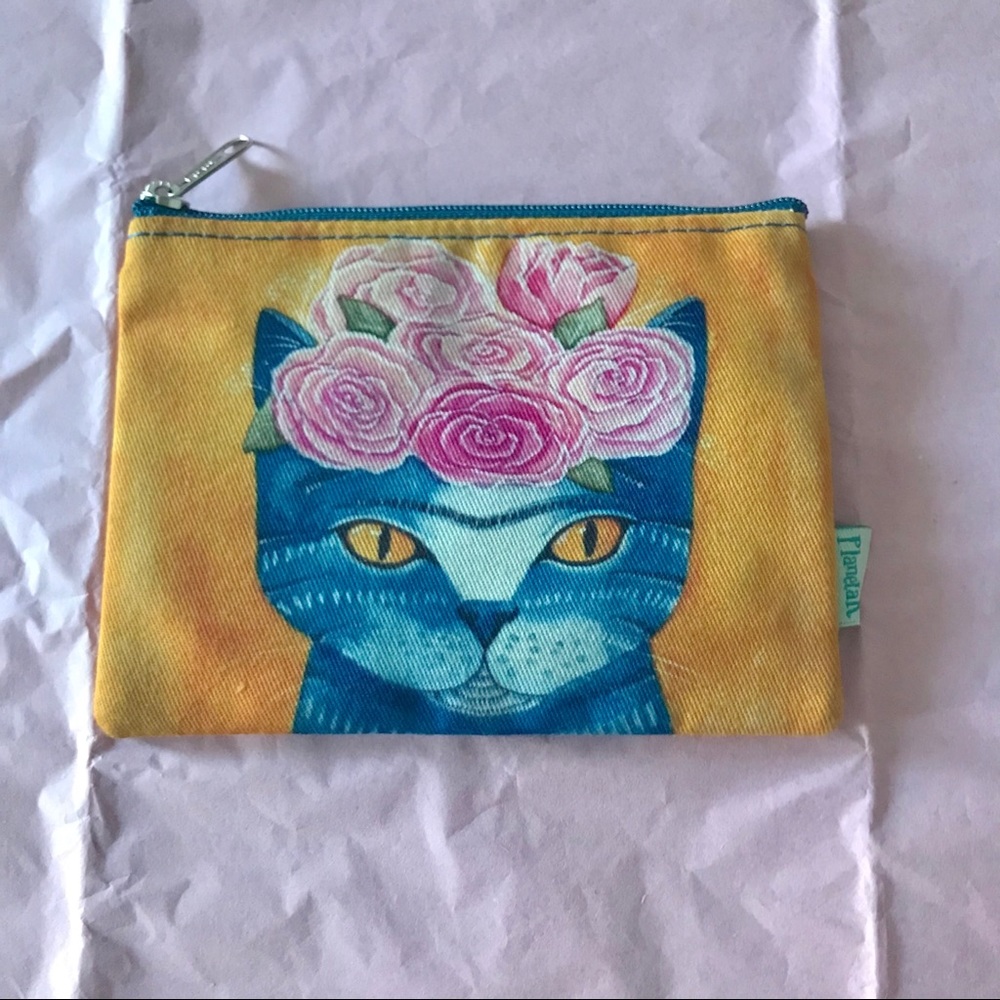 Small Canvas Pouch with Frida “Catlo” Design